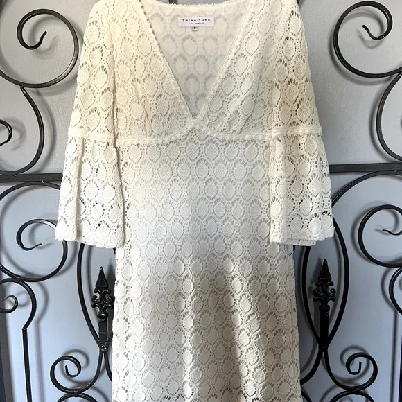 cream lace bandeau mini dress Cream Lace Trim Sleeveless Slip Mini Dress main image 0